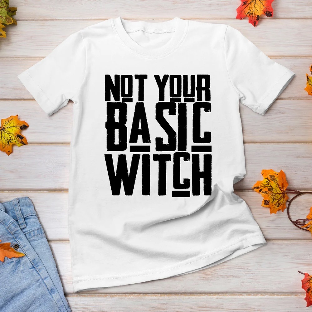 White Graphic Tee - Not Your Basic Witch